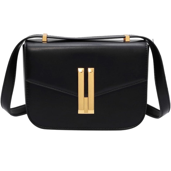 Black bag with gold double bar hardware - Picture 2 of 8